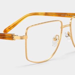 Felicity Geometric Gold Yellow Glasses7