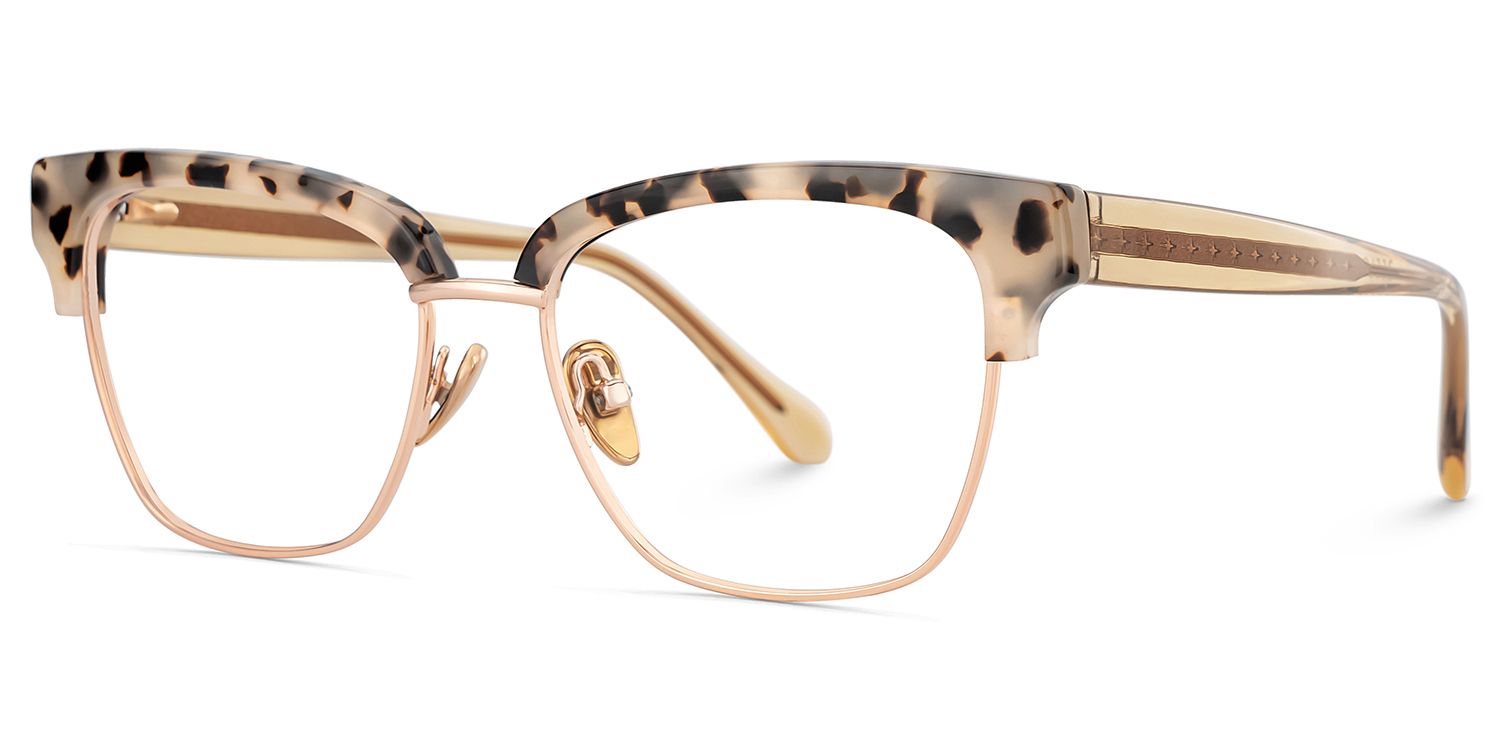 Browline Tortoise Eyeglasses- Ellis Mixed Frame Glasses7