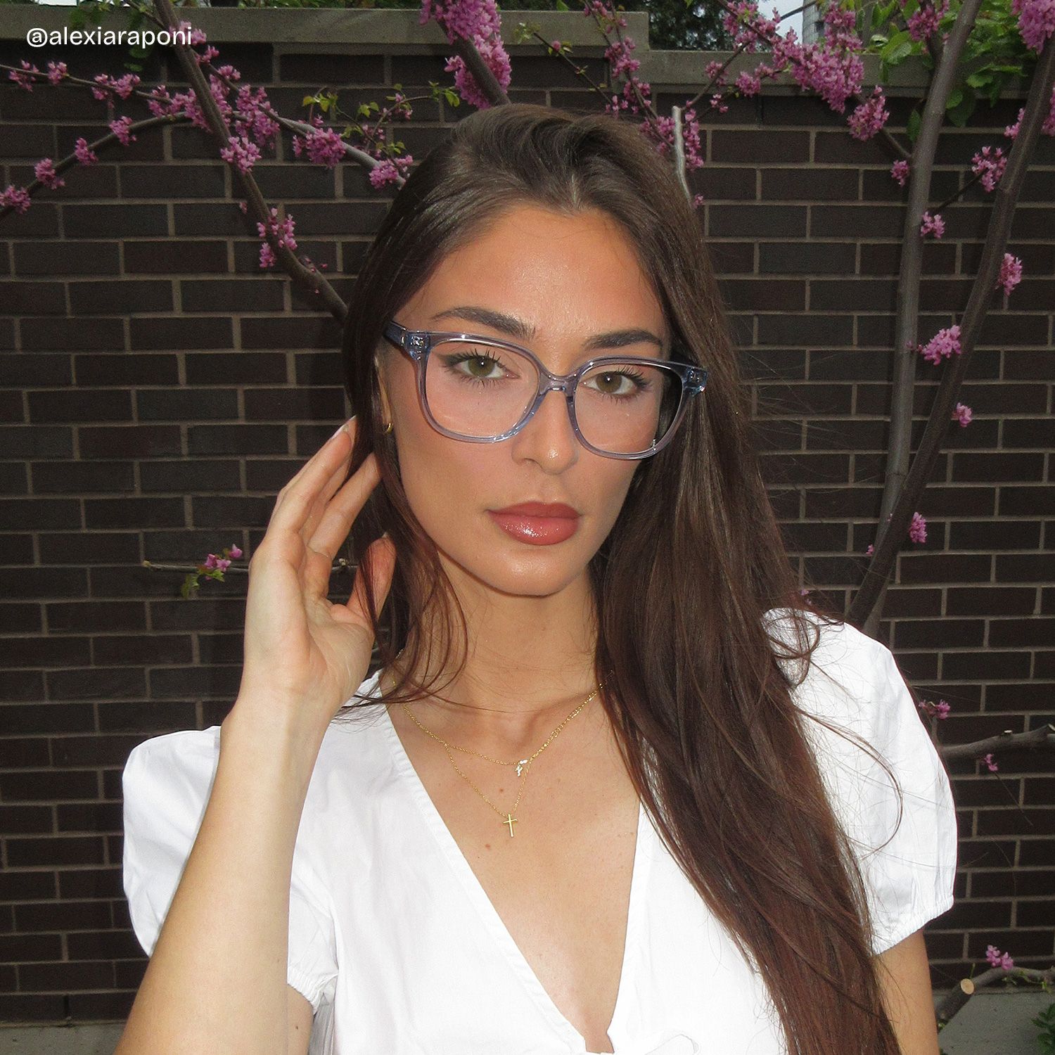 Clara Slim Cat eye Clear Blue Frame Glasses Online | ZEELOOL6
