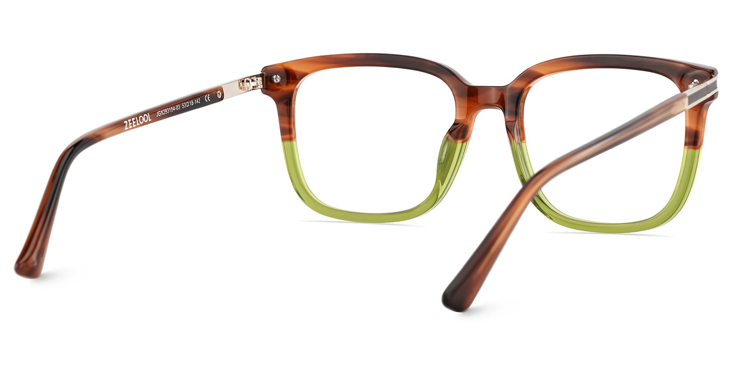 Kenny Square Brown Green Glasses5