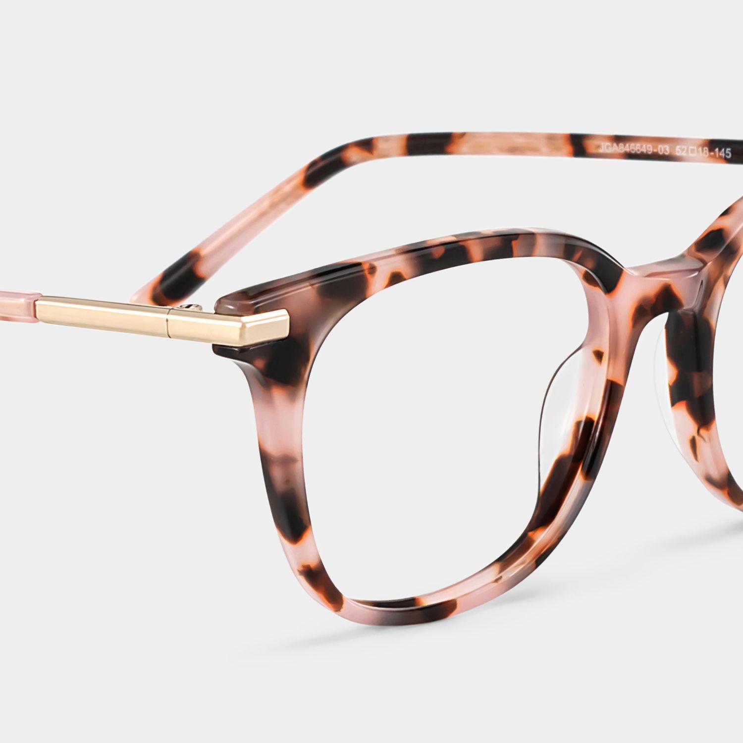 Square Pink Tortoise Eyeglasses- Vilmarie Acetate Frame Glasses5