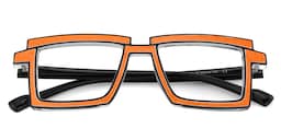 Zephyr Rectangle Orange Glasses2