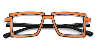 Zephyr Rectangle Orange Glasses2
