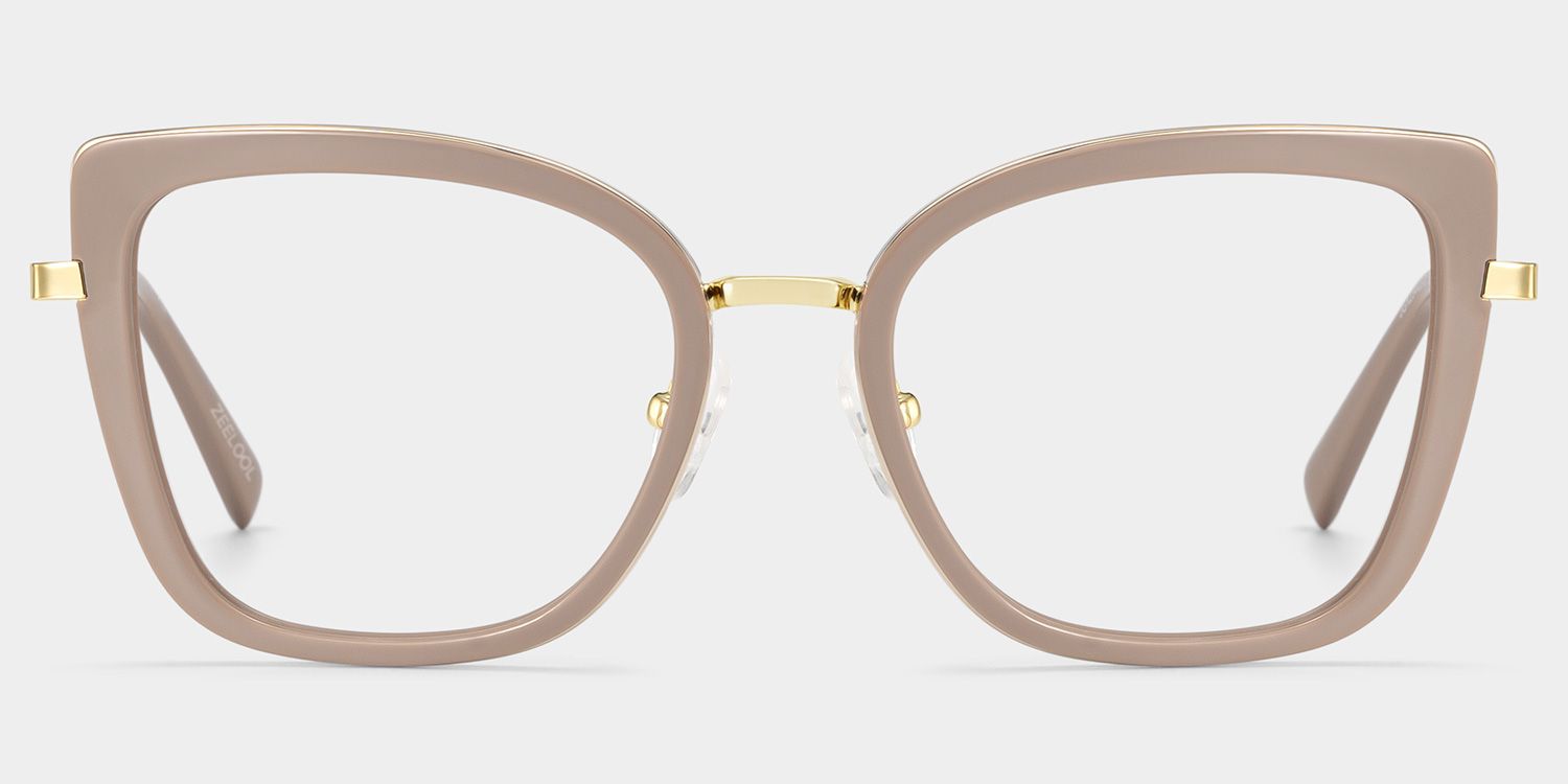 Leila Beige Frame Glasses with Butterfly Frame Online | ZEELOOL3
