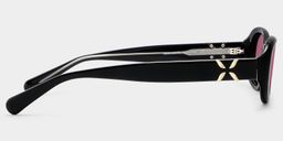 Catherine Black Oval Sunglasses3