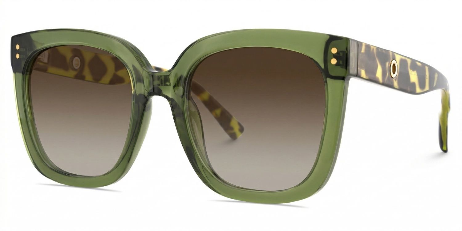 Ebony Green Tortoise Square Sunglasses to Frame Your Face | ZEELOOL2