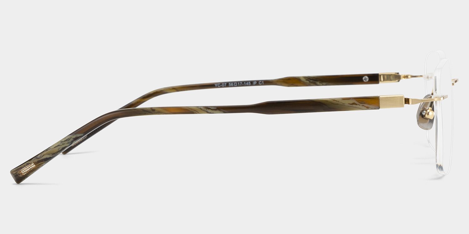 Claire Rectangle Gold Frame Eyeglasses for Man| ZEELOOL5