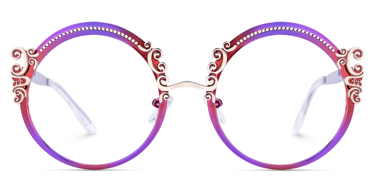 Nelida Round Purple Glasses