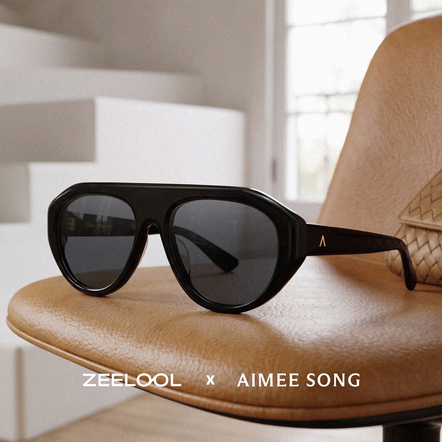 ZEELOOL x Aimee Song The Aviator Black Sunglasses0