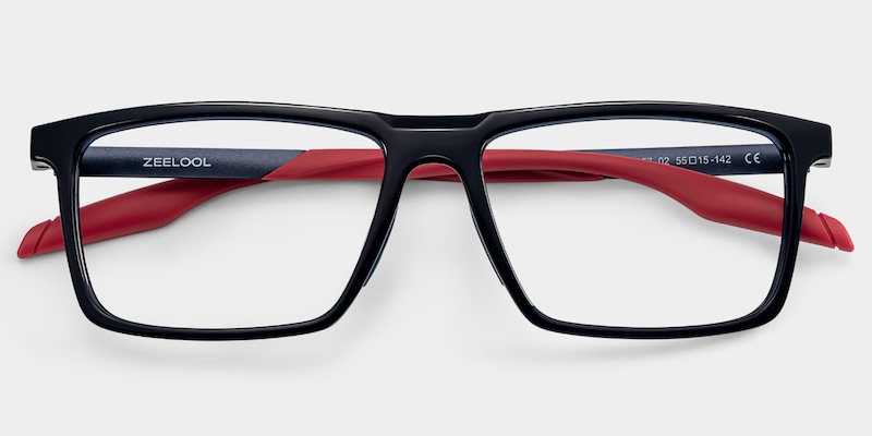 ZEELOOL Active Rectangle Blue Red Glasses