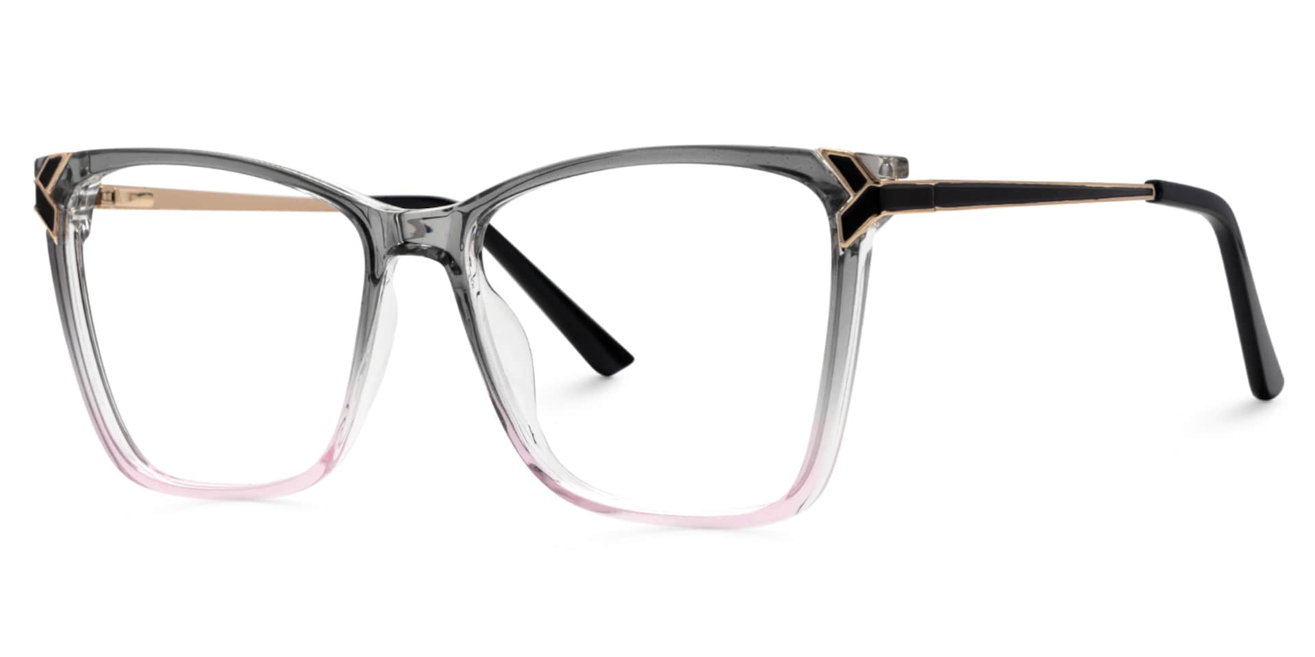 Tricee square grey glasses with gold arms for females | Zeelool1