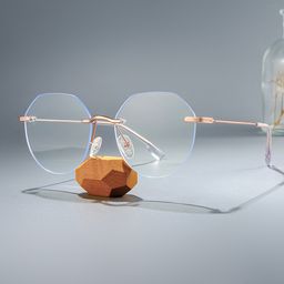 Osorio Rose Gold Geometric Glasses0
