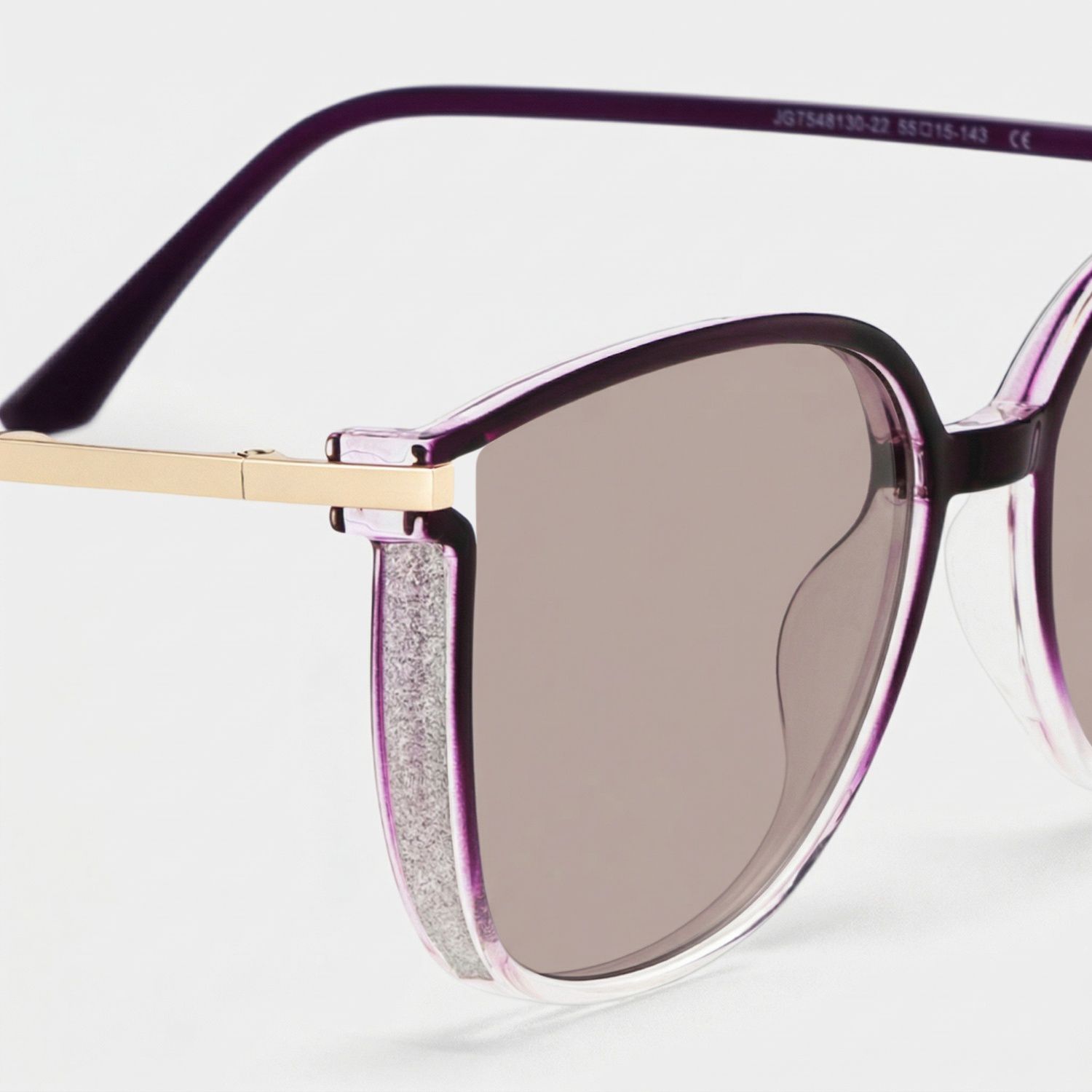 Rodz Square Purple Clear Prescription Sunglasses | ZEELOOL4