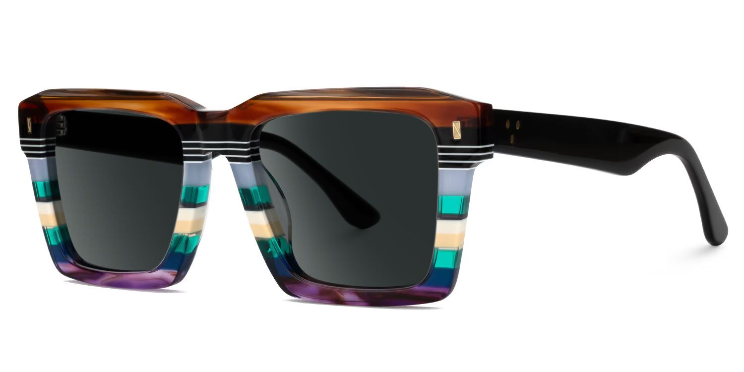 Kenish Acetate Multicolor Square Frame Sunglasses | ZEELOOL1