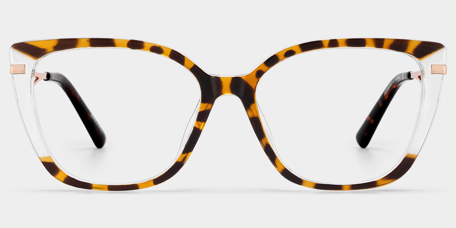 Margret Cat Eye Tortoise Mixed Frame Glasses | ZEELOOL