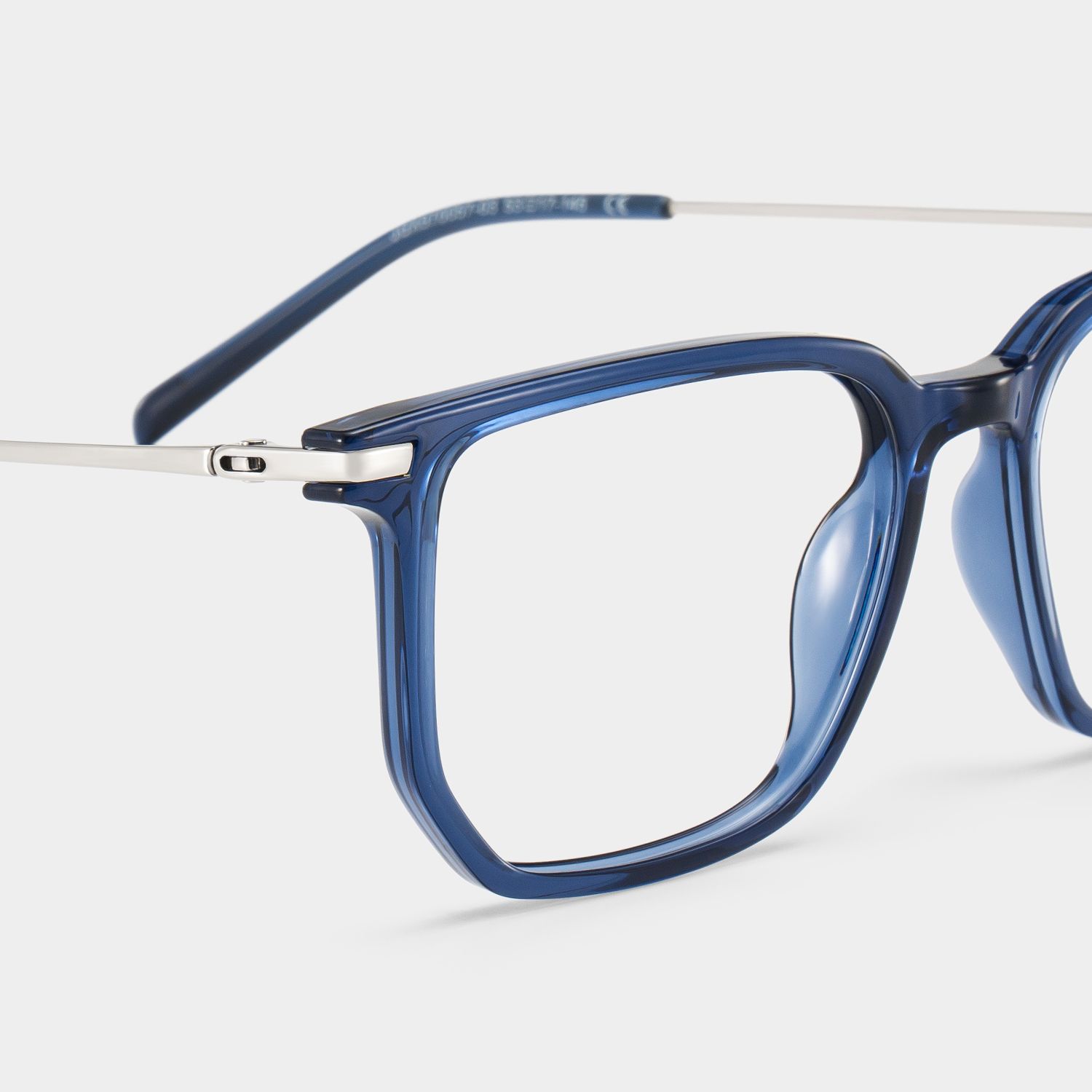 Michelle Blue Full Rim Rectangle Eyeglasses with 尾-Titanium Arms