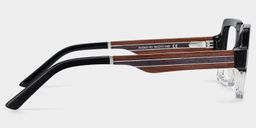 Jack Rectangle Black & Clear Glasses5