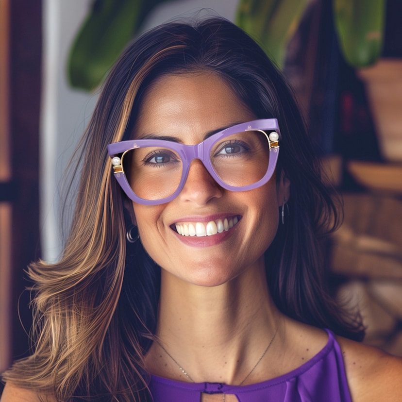 Pearl Cateye Purple Glasses