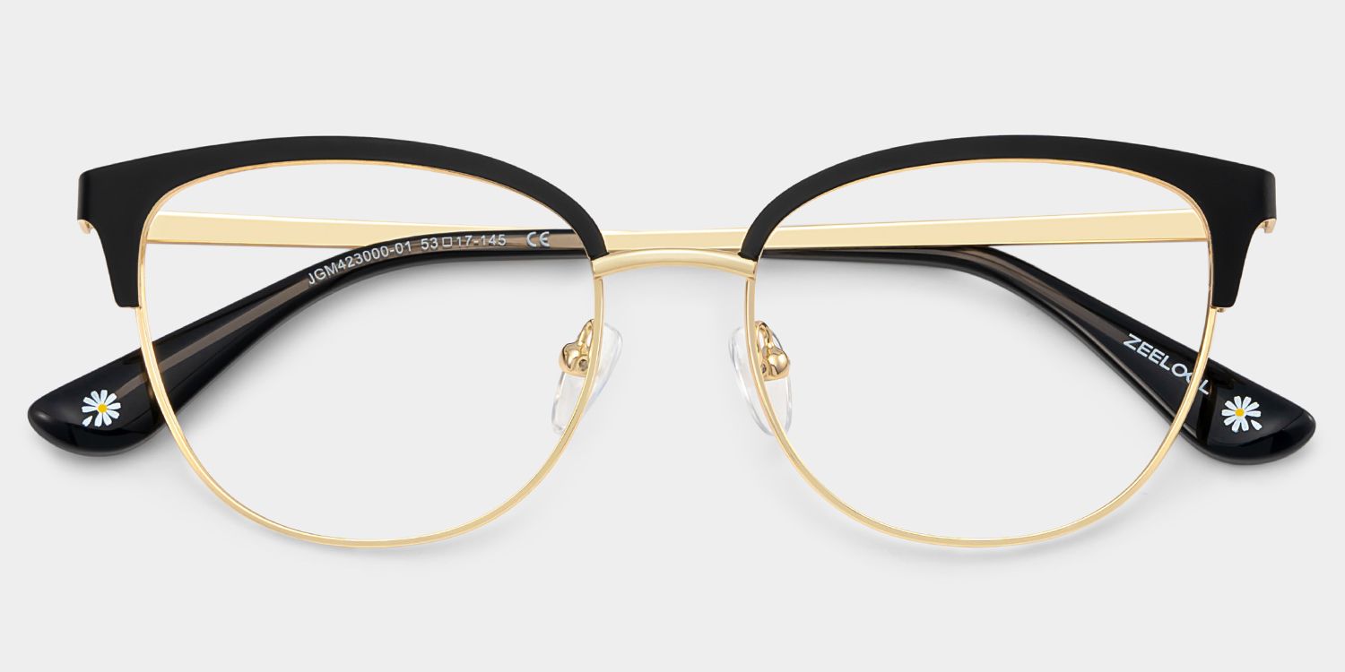 Lacey Black Frame Glasses with Browline Frame Online | ZEELOOL4
