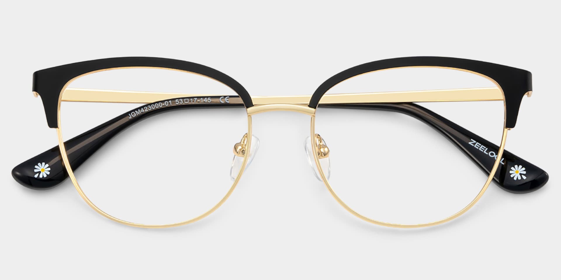 Lacey Black Frame Glasses with Browline Frame Online | ZEELOOL4