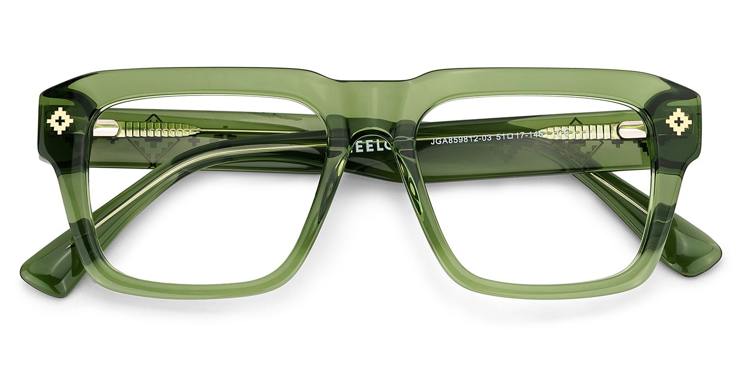 Ramdass Green Rectangle Prescription Glasses | Zeelool2
