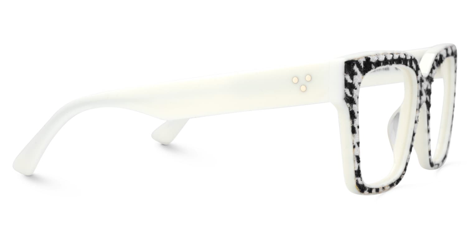 Juliane Rectangle Black White Glasses3