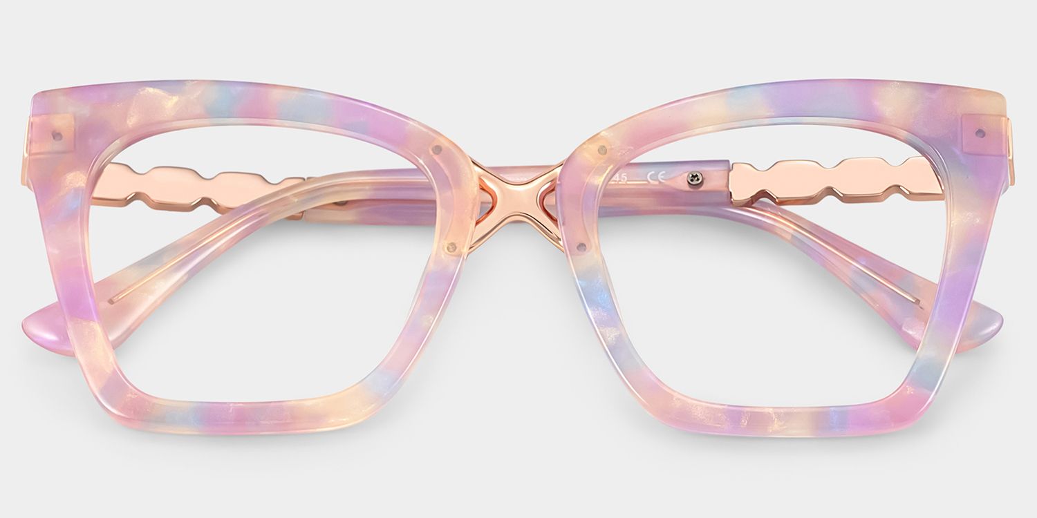 Darlyn Soft Pink Glasses in Cateye Full-Frame | Zeelool