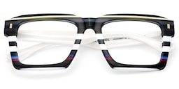 Kenish Square Black White Glasses2