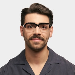 Jack Rectangle Black & Crystal Glasses0