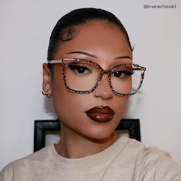 Sidibe Square Blue Leopard Glasses4