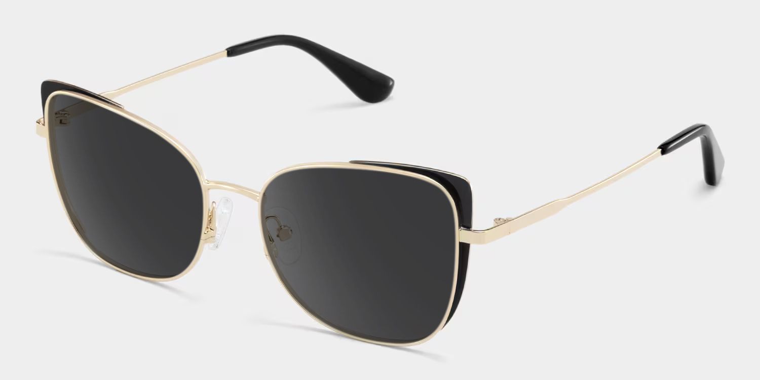 Tessa Black Gold Frame Glasses with Cat eye Frame Online | ZEELOOL2