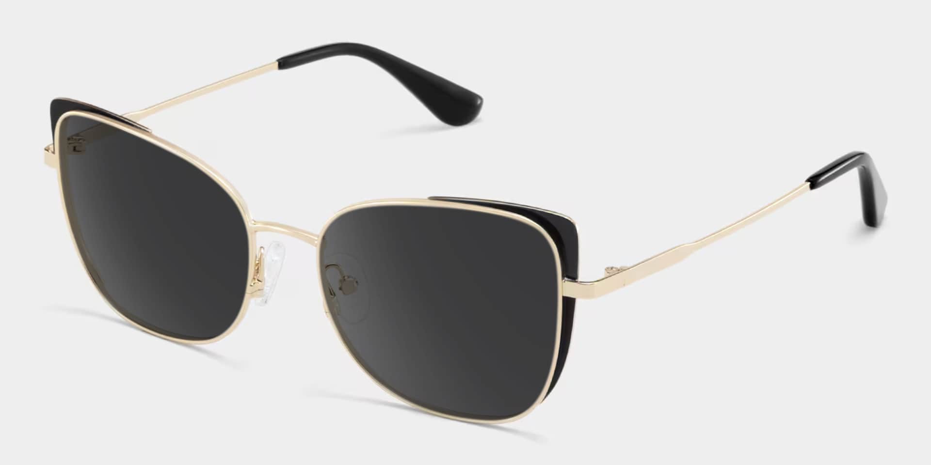 Tessa Black Gold Frame Glasses with Cat eye Frame Online | ZEELOOL2