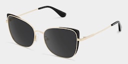 Tessa Cat-Eye Black Gold Glasses2