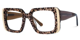 Jesse Rectangle Leopard Glasses1