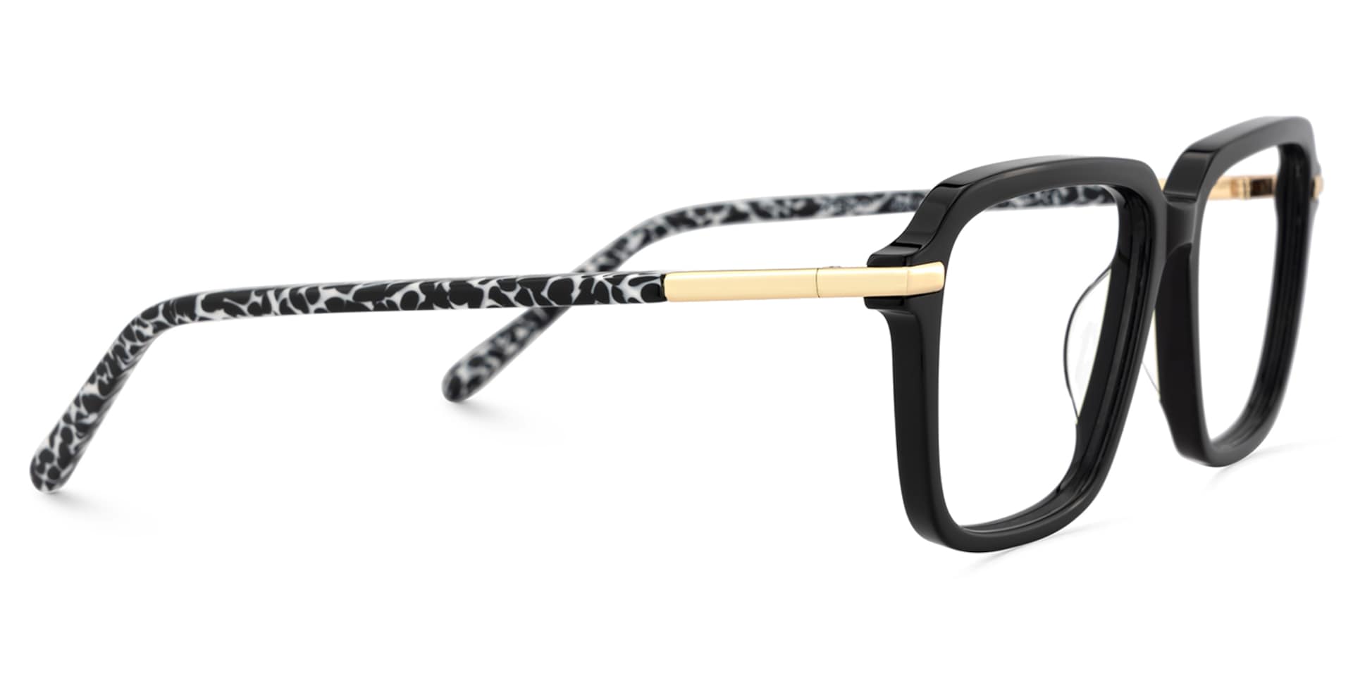 Black Thin Glasses with Square Shape at Zeelool4