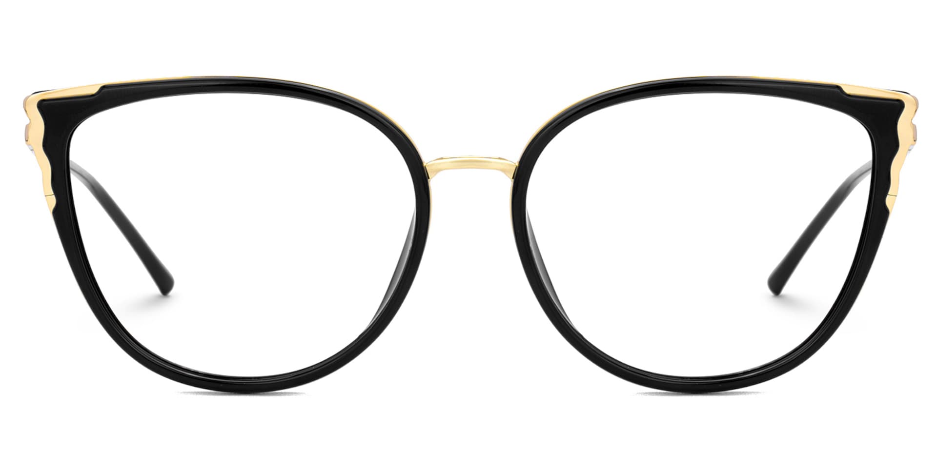 Estrada Cateye Black Eyeglasses with Mixed Materials -Zeelool0