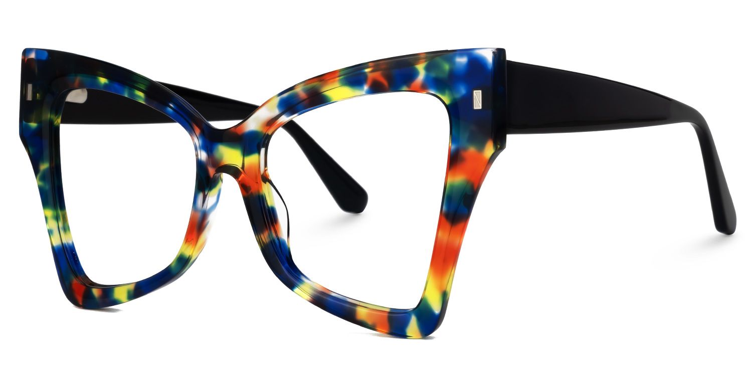 Migial Designer Eyeglasses in Butterfly Blue-Tortoise Frame1