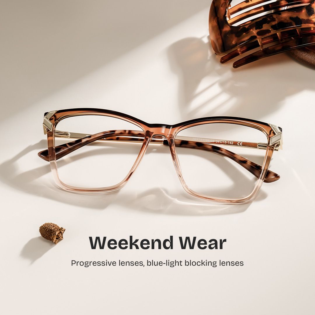 Mia brown square frame glasses Online | ZEELOOL0