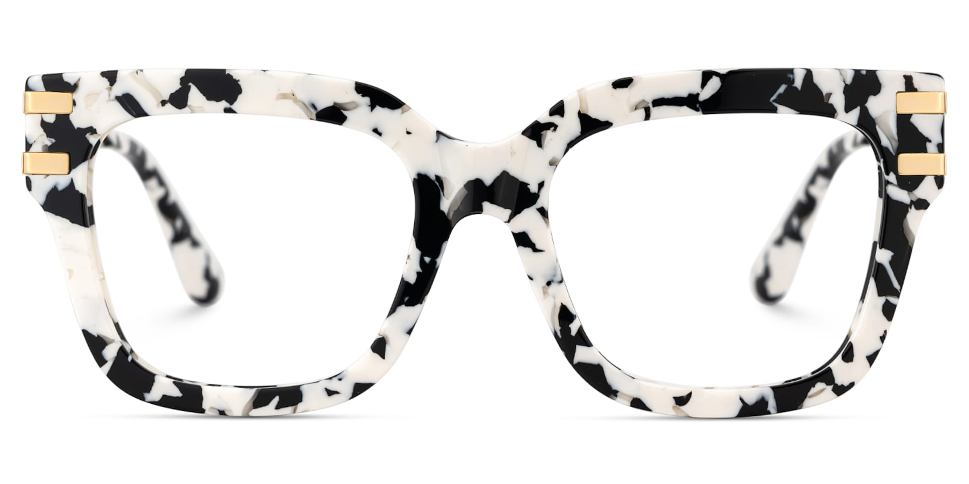 Square Cat-Eye Glasses With Cow Pattern1