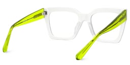 Morreen Square Neon Green Zebra Glasses3