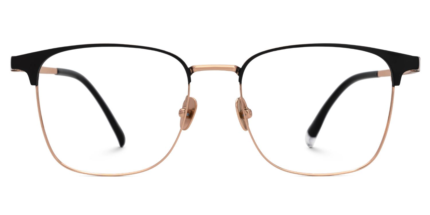 Boykai Titanium Gold Frame Glasses with Browline Shape | Zeelool0