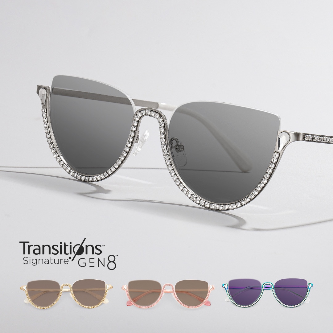 Sparkle Cateye Silver Glasses1