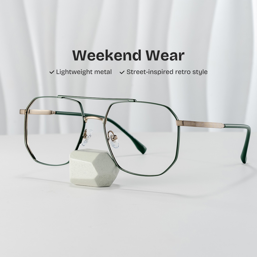 Logan Aviator Green Glasses