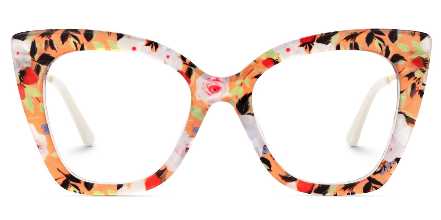 Rivas Designer Eyeglasses in Butterfly Orange Frame0