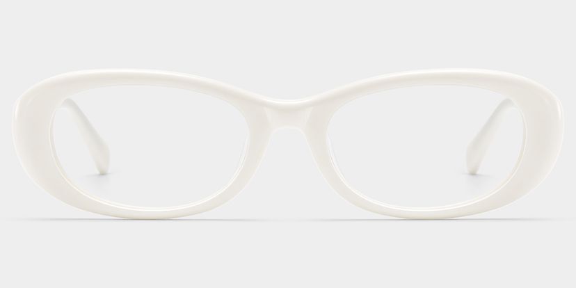 Catherine White Oval Glasses