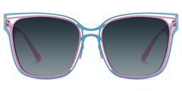 Dacarine Square Pink Blue Sunglasses0