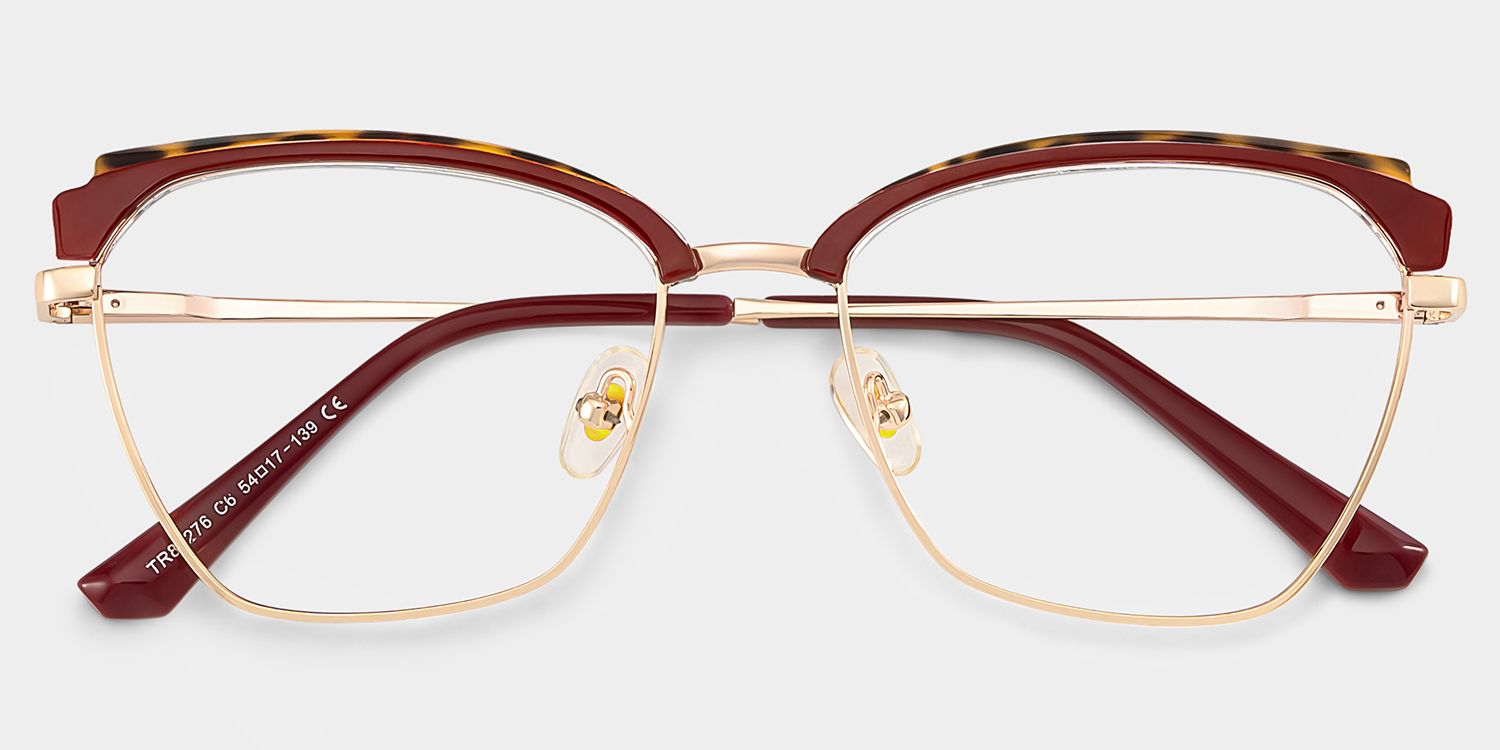 Phoebe Browline Red Frame Eyeglasses for Woman| ZEELOOL2