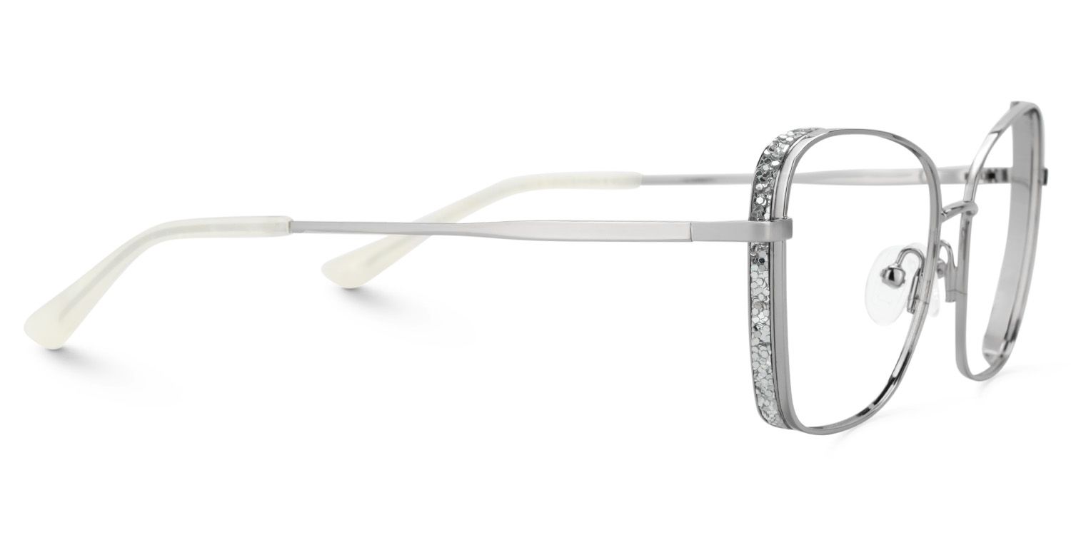 Butterfly Silver Glasses With Gillter on the Sides4