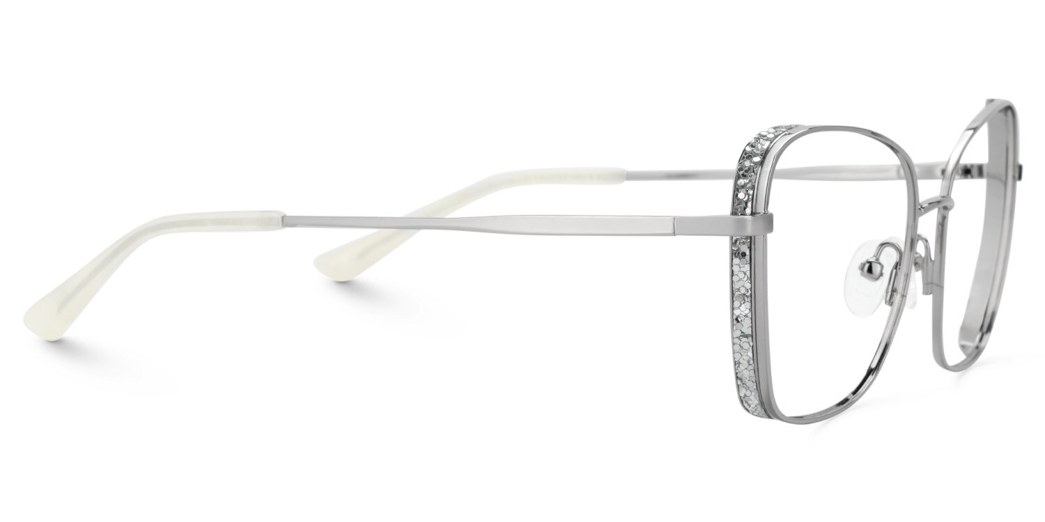 Butterfly Silver Glasses With Gillter on the Sides4