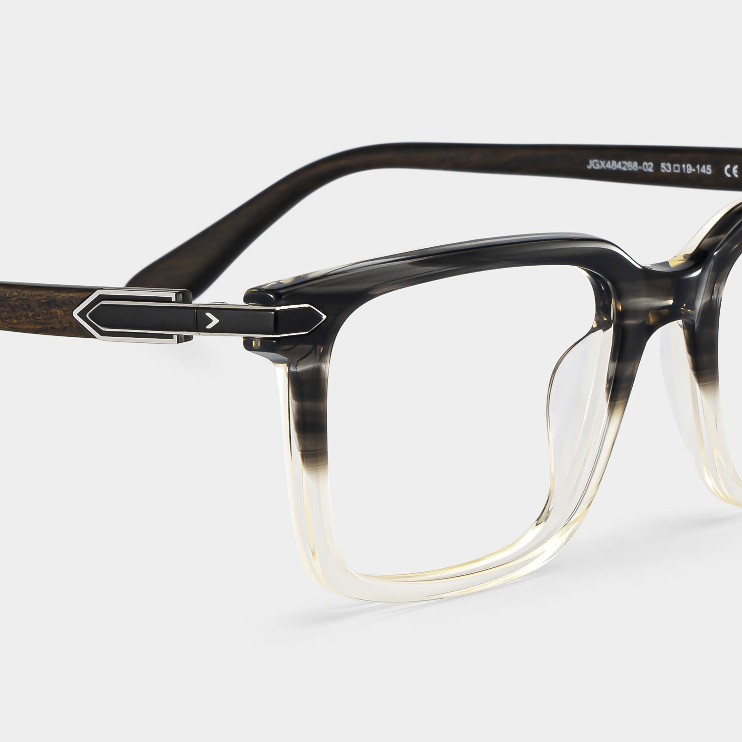 oo ooページ Noah black and clear ombre glasses with Rectangle Frame Online